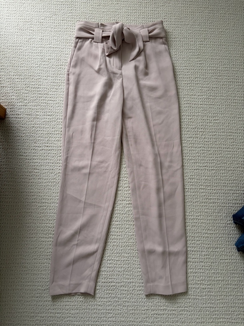 Express High-Waist Tie Belt Trousers in Dusty Blush